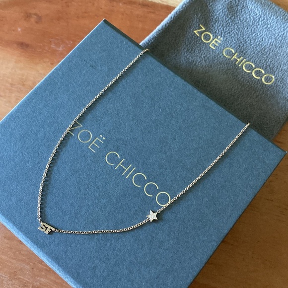 Zoe Chicco - 14K ITTY BITTY SAN FRANCISCO NECKLACE WITH FLOATING STAR - Picture 1 of 8
